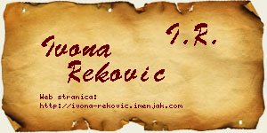 Ivona Reković vizit kartica